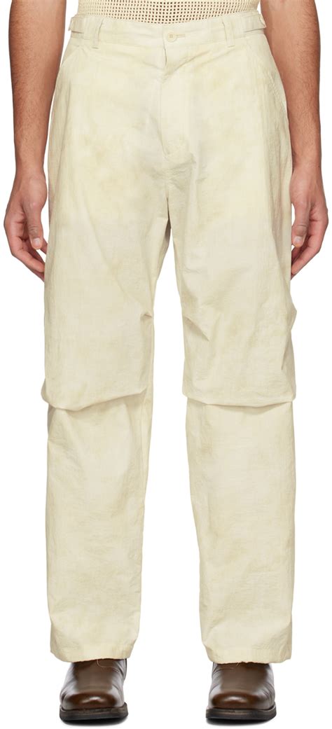 Beige String Trousers By Solid Homme On Sale