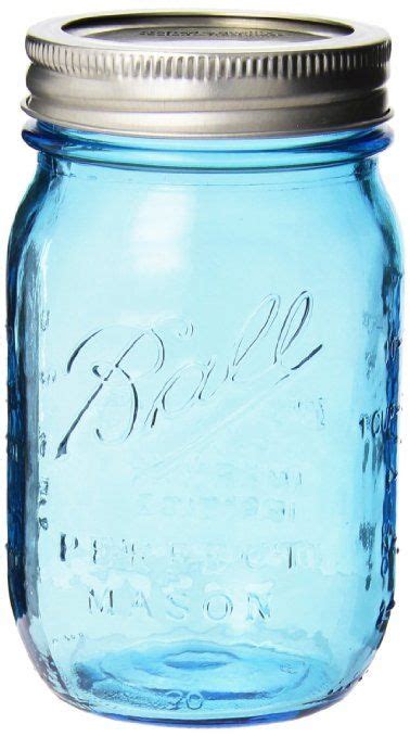 Ball Jar Heritage Collection Pint Jars With Lids And Bands Blue Set