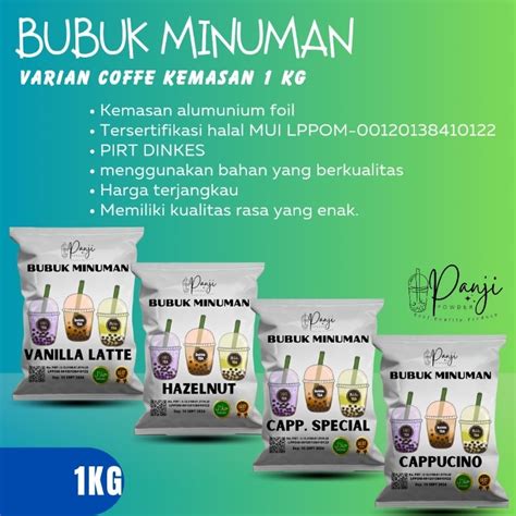 Jual BUBUK MINUMAN RASA 1KG VARIAN COFFE BUBUK MINUMAN BOBA SERBUK