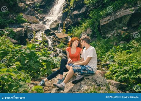 Happy Couple Enjoying Beautiful Nature Stock Image Image Of Journey