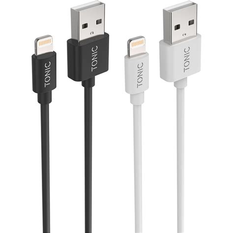 Tonic MFi Twin Pack Lightning To USB A Cables Black White BIG W