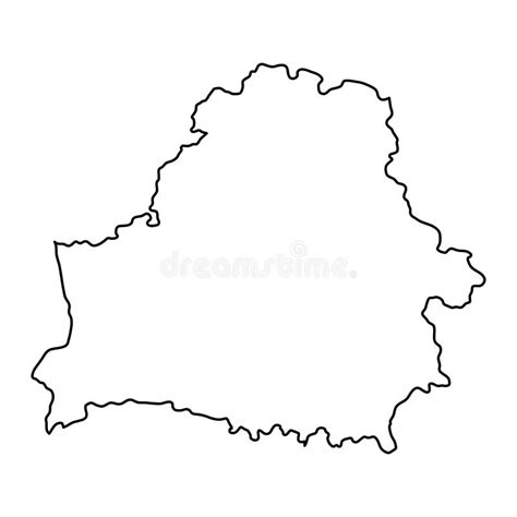 Belarus Map Of Black Contour Curves Illustration Stock Illustration