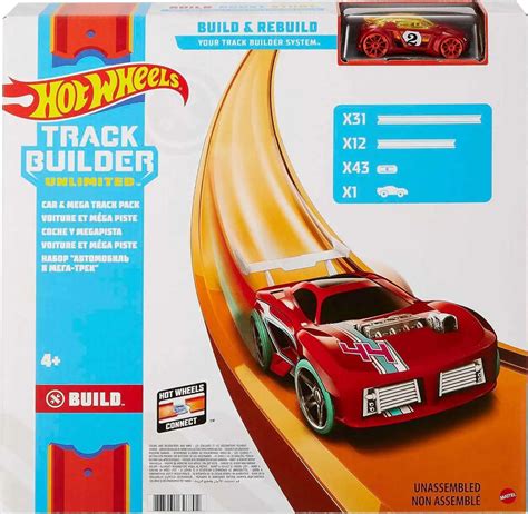 Hot Wheels Track Builder Build Rebuild System Car Mega Track Exclusive 164 Pack Mattel Toys Toywiz