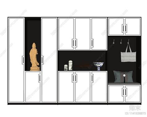 新中式鞋柜su模型下载【id1141638875】知末su模型网