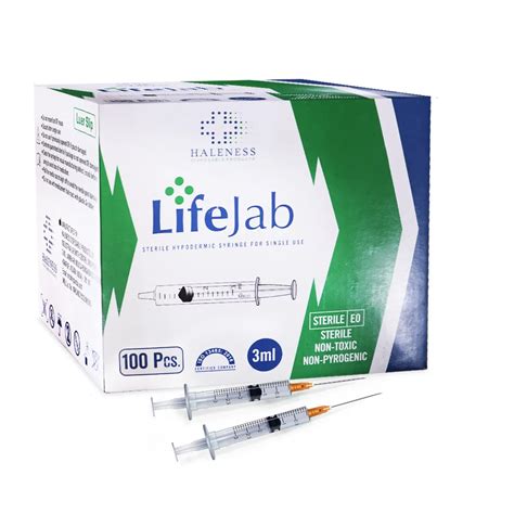 Buy Lifejab Sterile Hypodermic Syringe With Needle Gauge Ml At