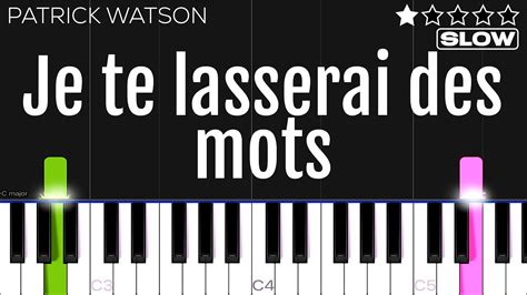 Patrick Watson Je Te Laisserai Des Mots SLOW EASY Piano Tutorial W