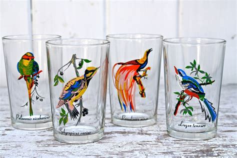 Vintage Glassware BIRD Scientific Names