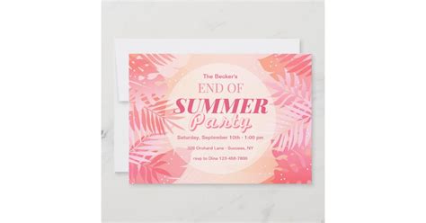 End Of Summer Party Invitation Zazzle