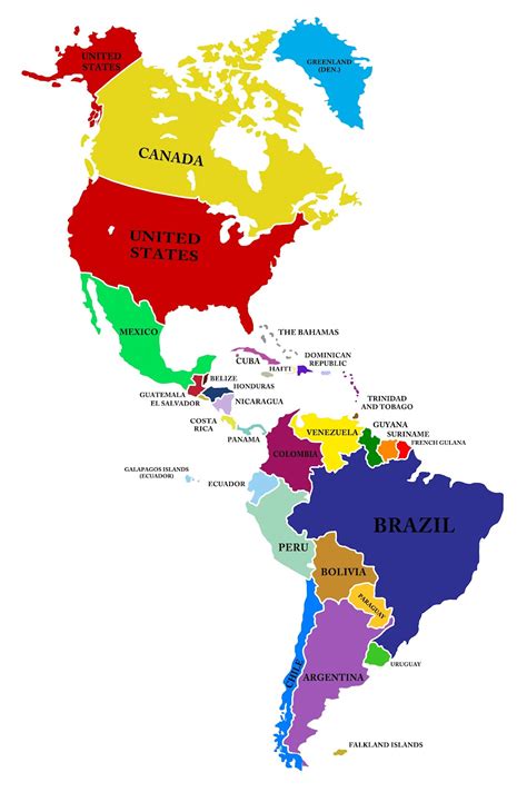 Mapa De Todo America Con Nombres