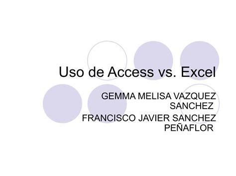 Uso De Access Vs Excel Ppt