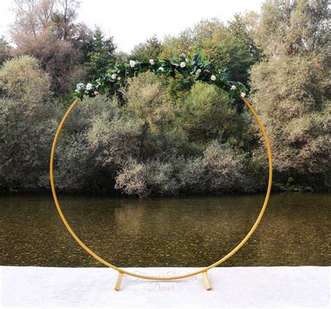 Gold Metal Round Wedding Arch Round Wedding Backdrop Wedding Etsy