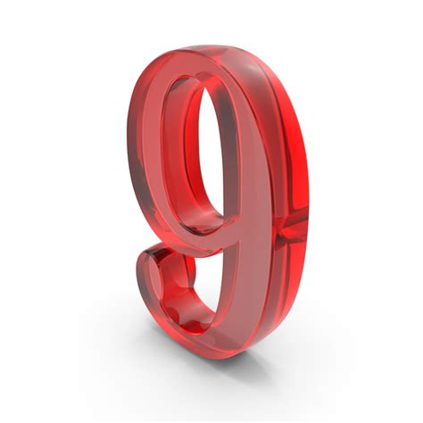 Number Digit 9 Glass Red Png Images And Psds For Download Pixelsquid