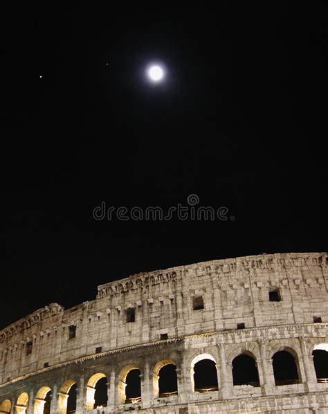 Coliseum at night stock image. Image of resort, ancient, moon - 4483