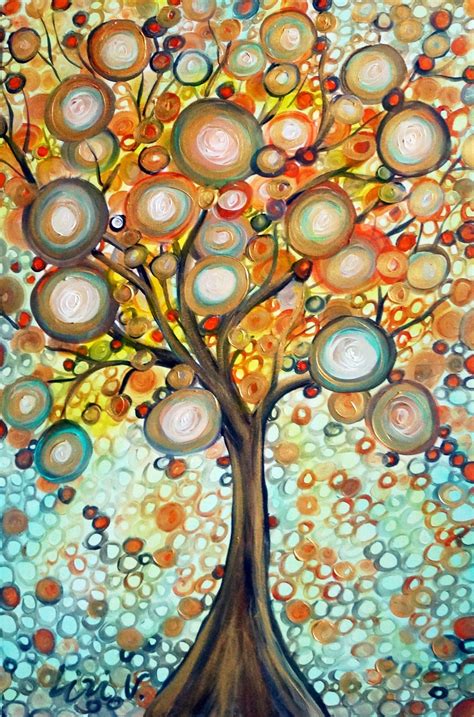 Gorgeous Fall Tree Painting Original Whimsical Landscape Artwork on ...