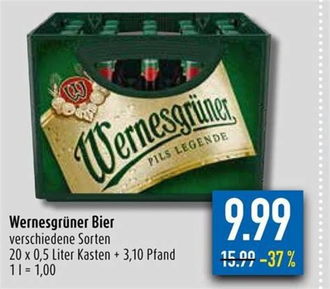 Wernesgr Ner Bier Verschiedene Sorten X Liter Angebot Bei Diska