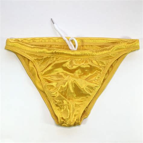 K Y Mens Fashion Swim Bikini Swimsuit Low Rise Shiny Satin Knit Fabric Ebay