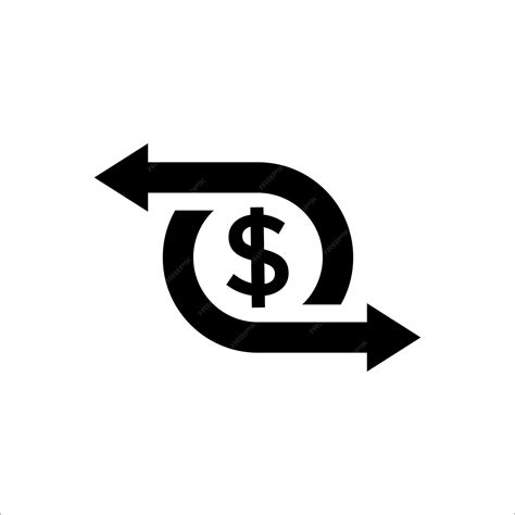 Premium Vector Black Easy Cash Flow Icon With Dollar Symbol Concept