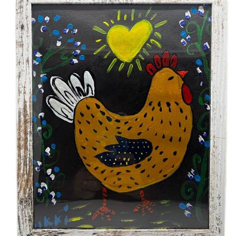 Folk Art Chicken - Etsy