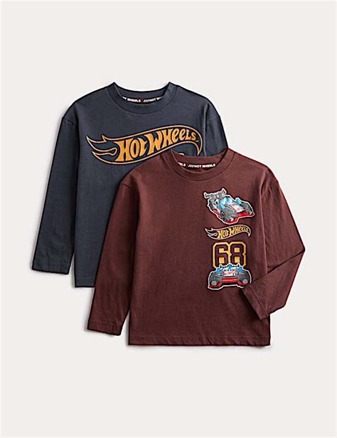 Pk Pure Cotton Hot Wheels Long Sleeve Tops Yrs MULTI Tops M S AU