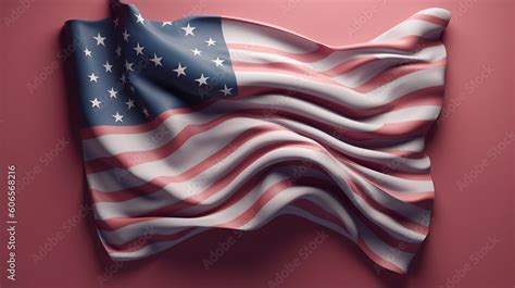 American Flag Polymer Flat Lay Concept - Patriotic Themed Background ...