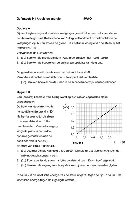 Oefentoets Met Antwoorden Systematische Natuurkunde 5 VWO Hoofdstuk 8