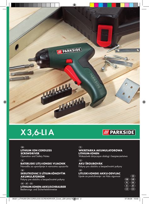 Parkside Lia Users Manual Lithium Ion Cordless Screwdriver