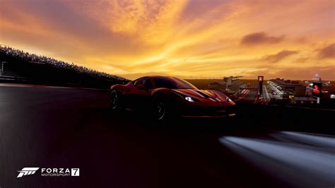 Download Forza Motorsport 7 Ferrari 458 Sunset Wallpaper