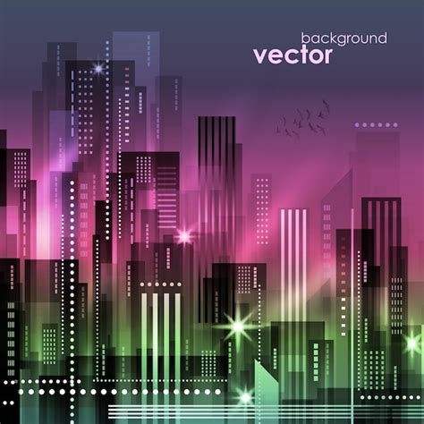 Premium Vector Night City Vector Illustration