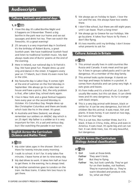 Project 4ed - Level 2 - Photocopiable Activities - Audioscripts | PDF ...