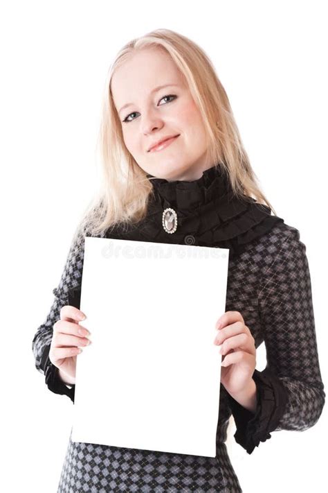 Blonde Encantador Da Menina A Folha De Papel Imagem De Stock Imagem De Beleza Menina