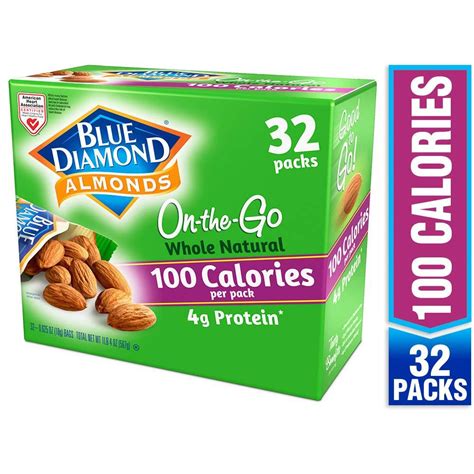 Blue Diamond Almonds Whole Natural Raw Almonds 100 Calorie On The Go