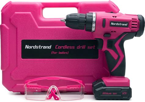 Nordstrand Pink Cordless Drill Set Electric Screwdriver Power Driver