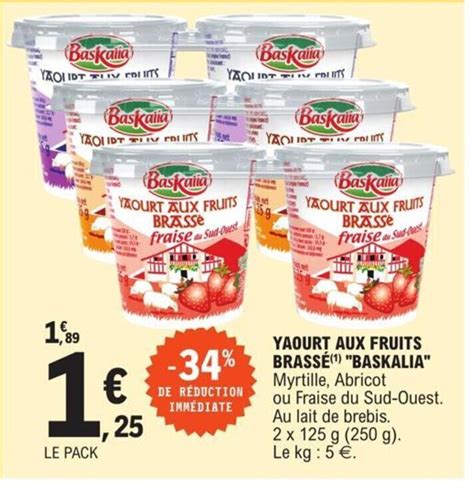 Promo Yaourt Aux Fruits Brass Baskalia Chez E Leclerc