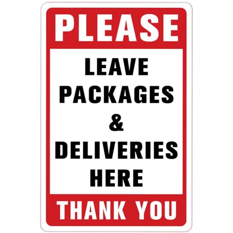 Leave Packages Here Sign Sticker Wall Sign Sticker Delivery Sign