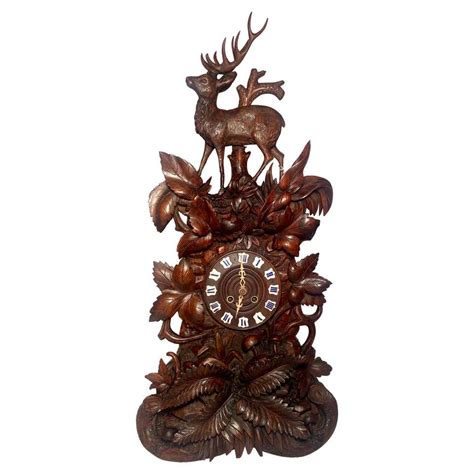 Black Forest Stag Clock Circa 1870s For Sale At 1stdibs