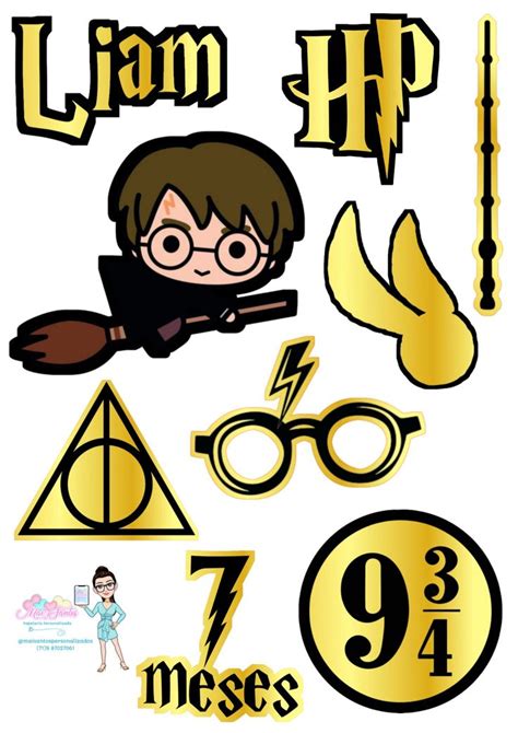 Harry Potter Stickers Are Shown In Gold And Black