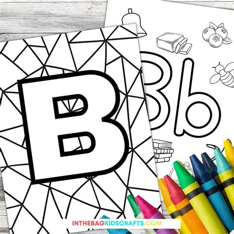 Letter B Coloring Pages (FREE Printables) • In the Bag Kids' Crafts