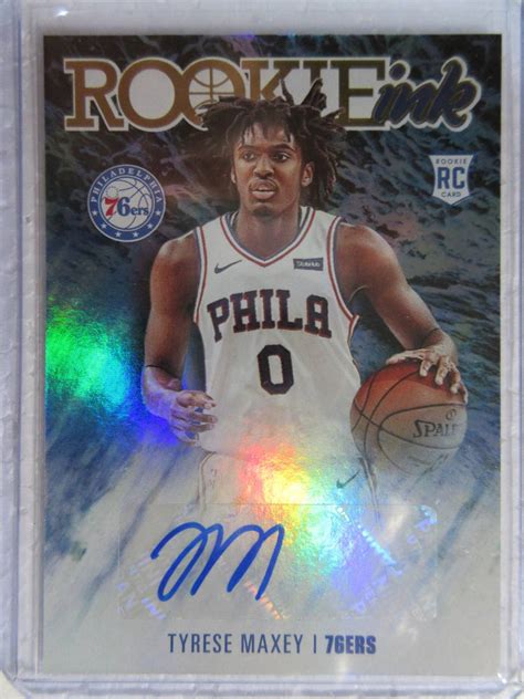 2020 21 Panini Hoops Basketball Rookie Ink Tyrese Maxey RC 76ers タイリース