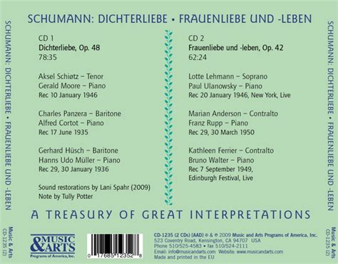 C M D Schumann Dichterliebe Frauenliebe Und Leben CD