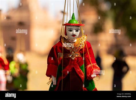 Bagan Myanmar 25 Dec 2019 Ornate Puppets Dressed In Traditional