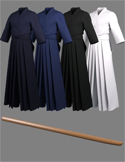 DForce HnC Kendo Uniform Outfits For Genesis 8 1 Males Daz 3D