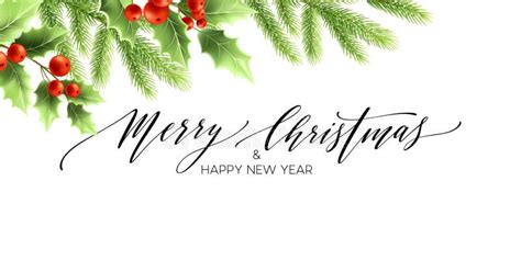 Merry Christmas and Happy New Year Banner Design Stock Vector ...