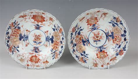 A Pair Of Chinese Imari Export Porcelain Bowls Th Century Each Of