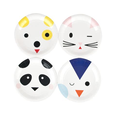 Animal faces small paper plates - Little Lulubel