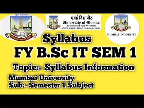 FYBSCIT SEM I Semester 1 Syllabus Mumbai University July 2023 24