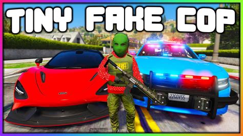 GTA 5 ROLEPLAY TINY FAKE COP STEALS CARS RedlineRP YouTube