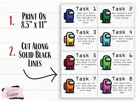 Among Us Printable Tasks