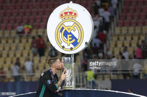 Spanish Defender Sergio Ramos Celebrates Photos and Premium High Res ...