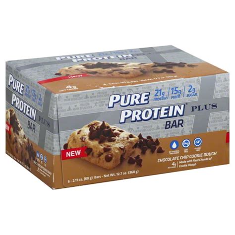 Pure Protein Plus Bar Chocolate Chip Cookie Dough 6 Ct