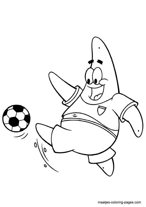 Spongebob Squarepants Playing Soccer Cartoon Coloring Pages Star